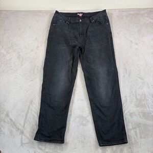 Bull-It Black Motorcycle Jeans Men 38x30 Charcoal Straight Leg Covec Lining Ride